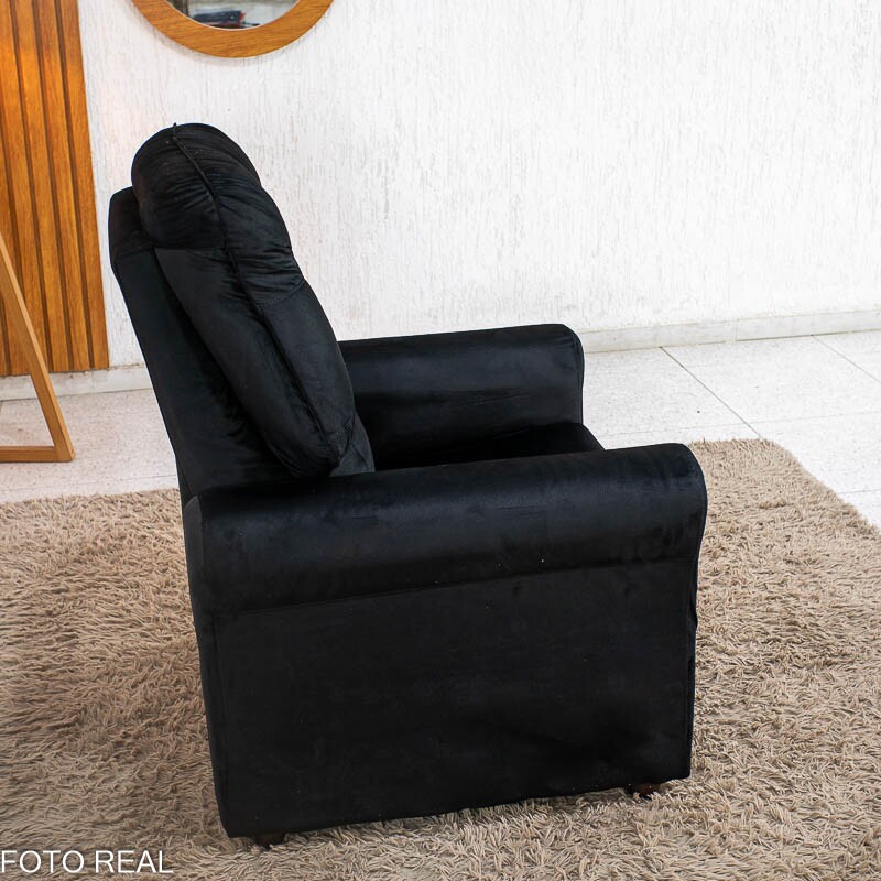 Poltrona Reclinável Clio MX-24 Veludo Preto 451 - Imagem 12