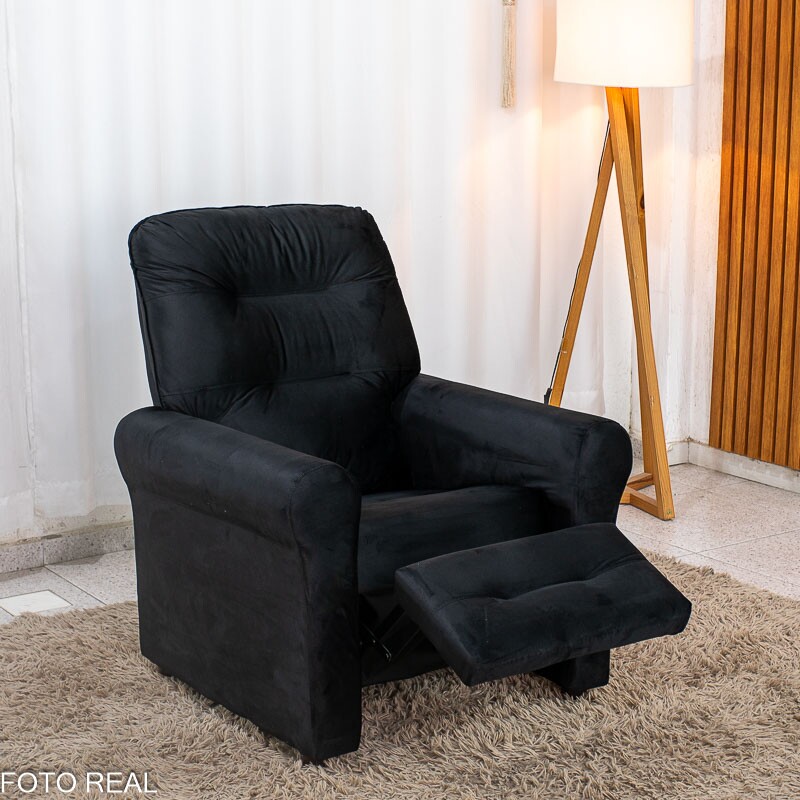 Poltrona Reclinável Clio MX-24 Veludo Preto 451 - Imagem 4