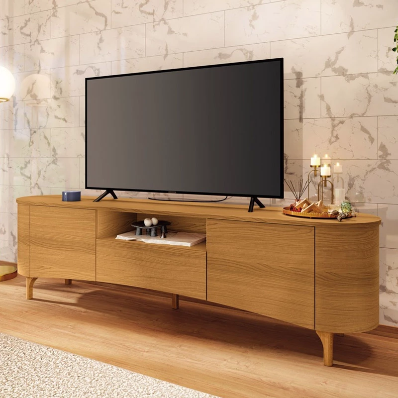 Rack Elara Larg. 2.00m Cinamomo + Painel Armoni Larg. 2.00m Cinamomo - HB Móveis - Imagem 3