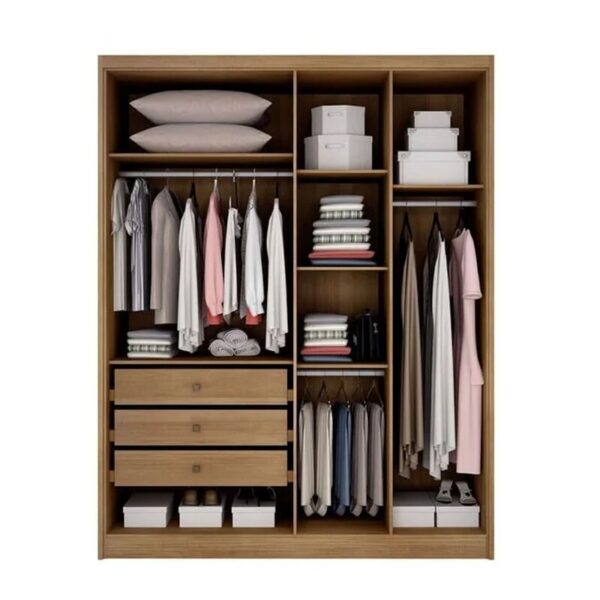 Alternative view of Modulado Rizon New Cumaru/Fendi Fosco Larg. 1.59m 4 Portas 3 Gavetas - Novo Horizonte