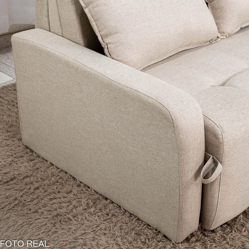Sofá Cama Amora New Larg. 1.37m Linho Bege 488 - Imagem 10
