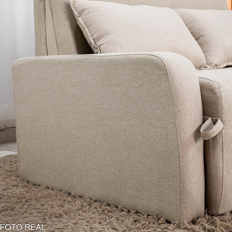 Sofá Cama Amora New Larg. 1.37m Linho Bege 488 - Imagem 12