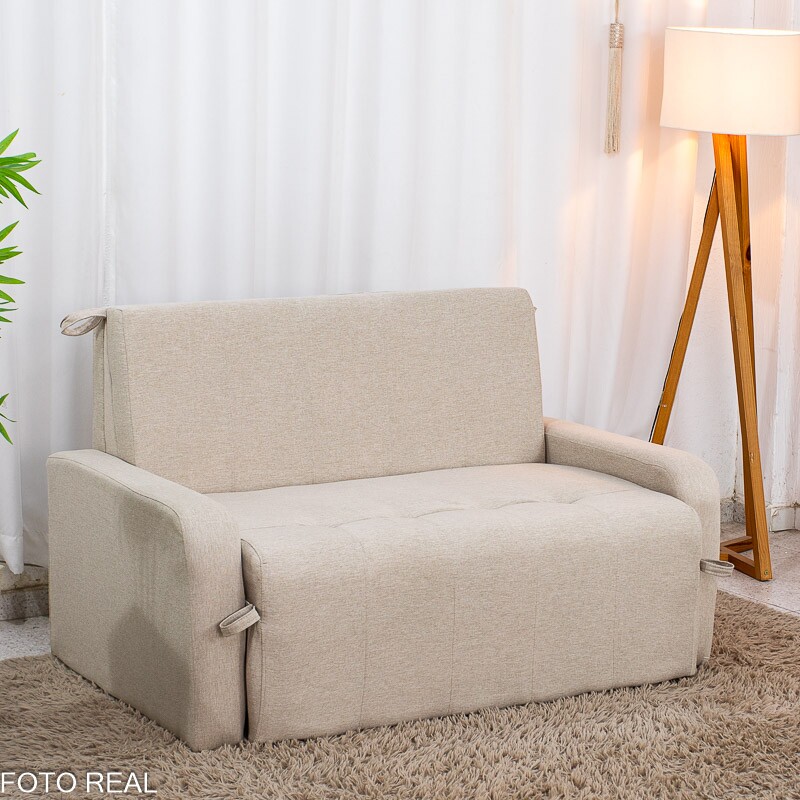 Sofá Cama Amora New Larg. 1.37m Linho Bege 488 - Imagem 6