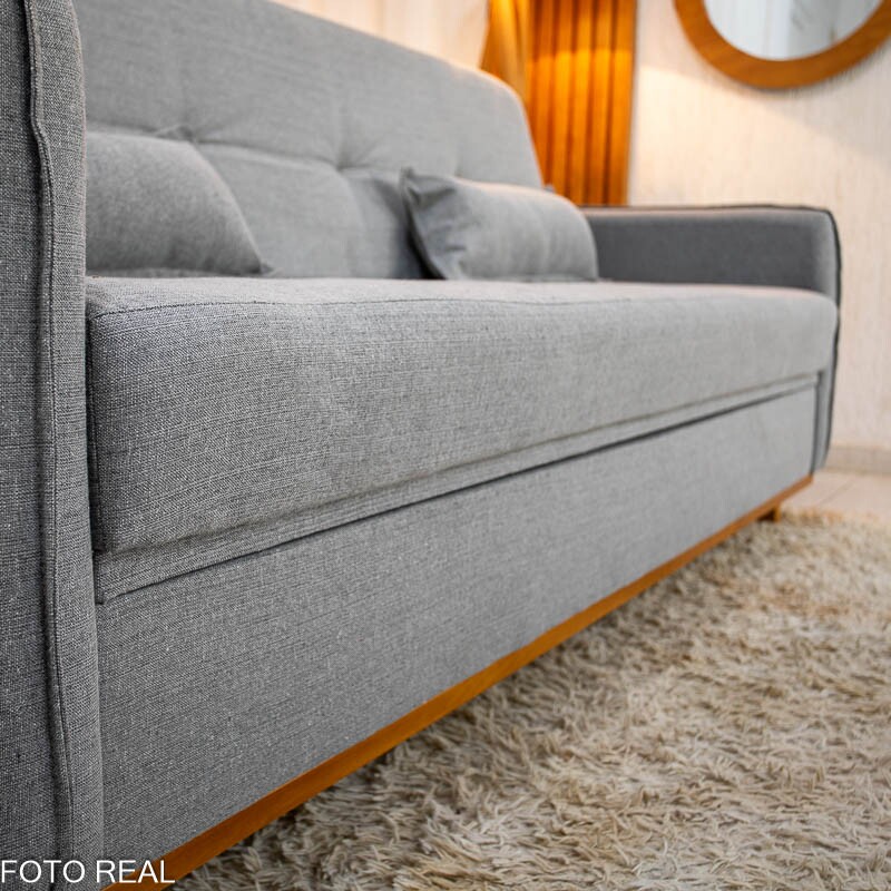 Sofá Cama Ipanema com Baú Linho Cinza 2275 - Larg. 2.05m - Imagem 6