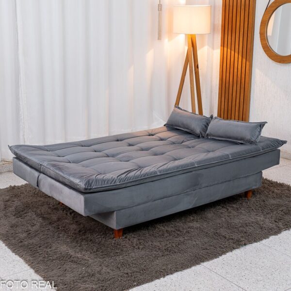 Alternative view of Sofá Cama Premium Veludo Cinza 2303 Larg. 1.80m