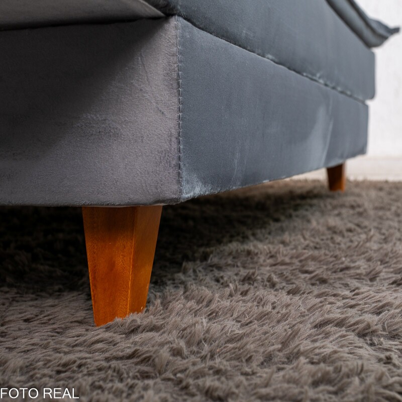 Sofá Cama Premium Veludo Cinza 2303 Larg. 1.80m - Imagem 8