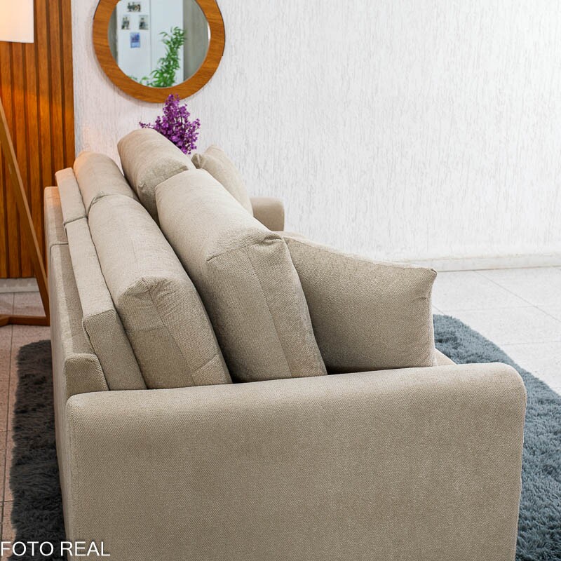 Sofá Retrátil Reclinável Guapé Larg. 2.27m Boucle Bege Escuro 431 - Imagem 15