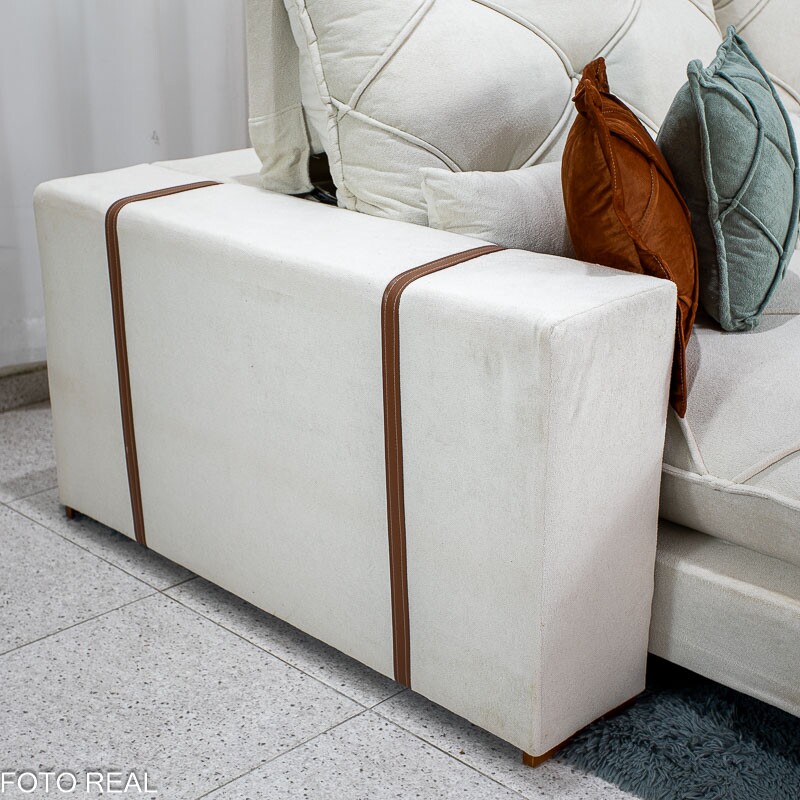 Sofá Retrátil Reclinável Texas 2.50m Boucle Bege - Molas Ensacadas - Imagem 10