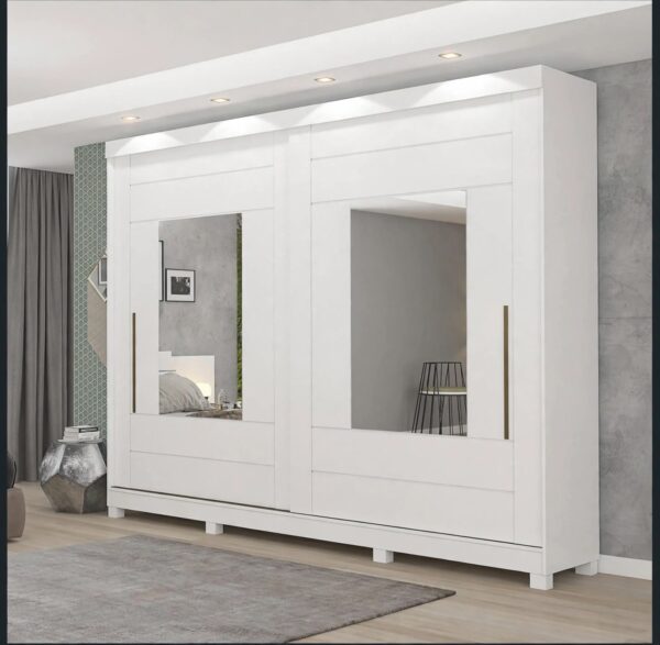 Guarda-Roupa Casal MDF 2 Portas de Correr Espelhos REF: 5064